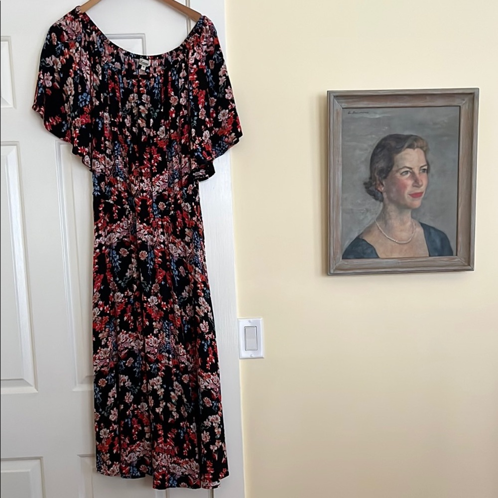 Floral Black Dress ASO Royal